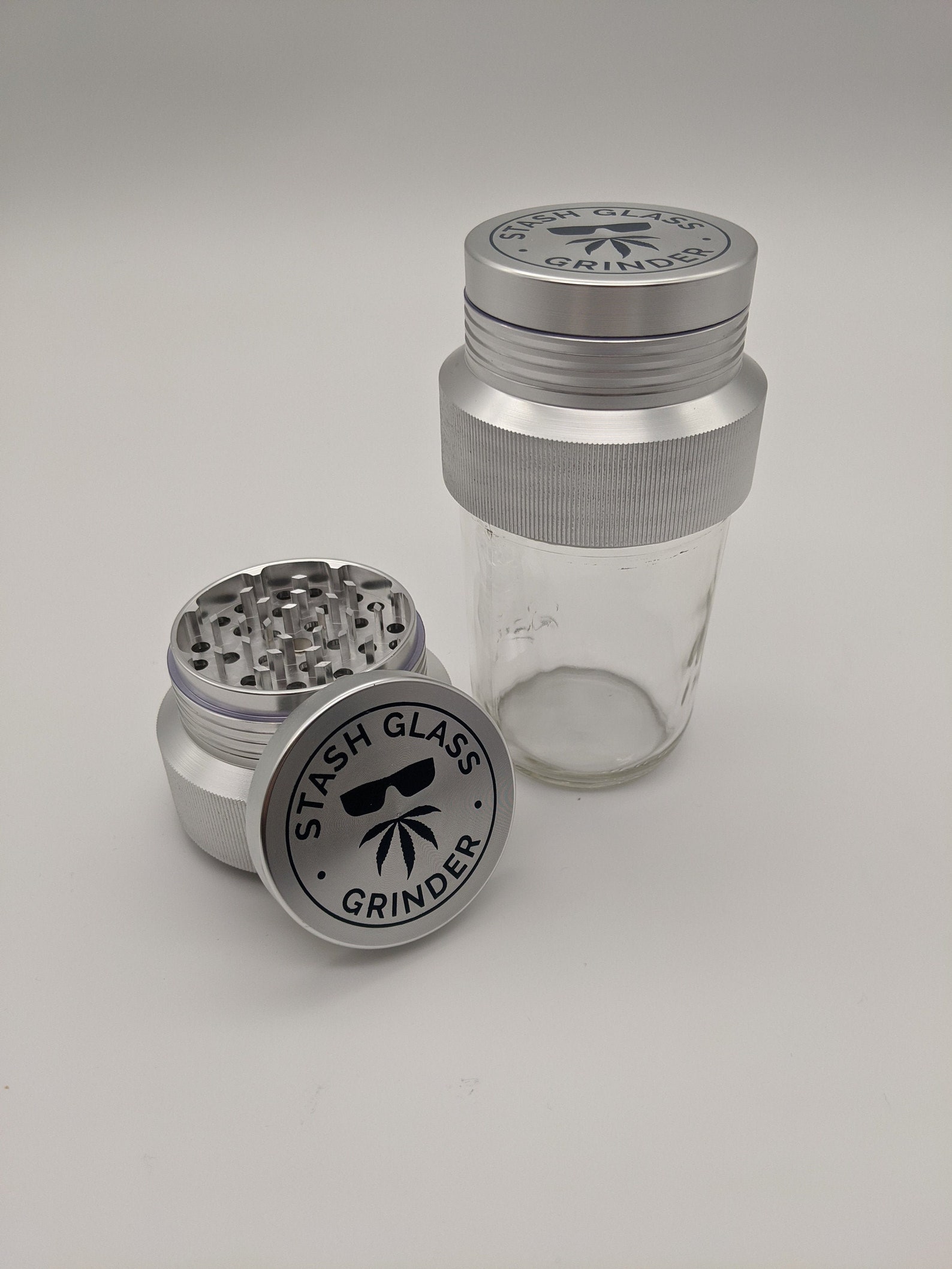 Stash Glass Grinder & 8oz Jar Etsy