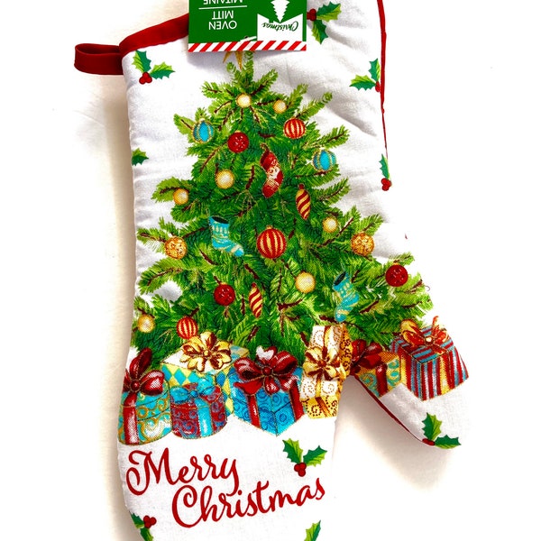 Christmas House Oven Mitt - last one