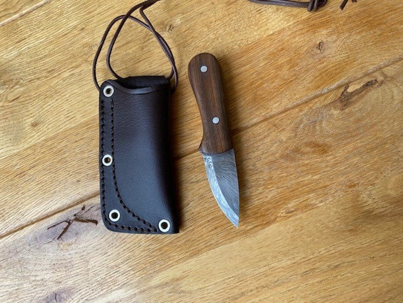 Craftsman Made tactical Style Leather Neck Knife Sheath Etsy