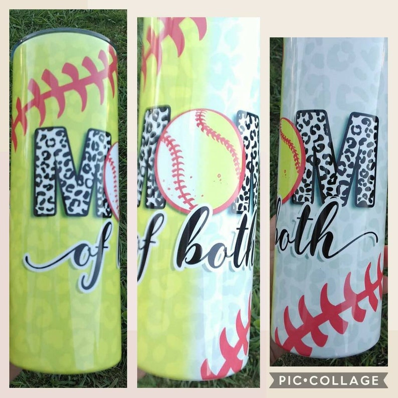 Baseball Softball Mom of Both Skinny Tumbler 20oz. Insulated Etsy
