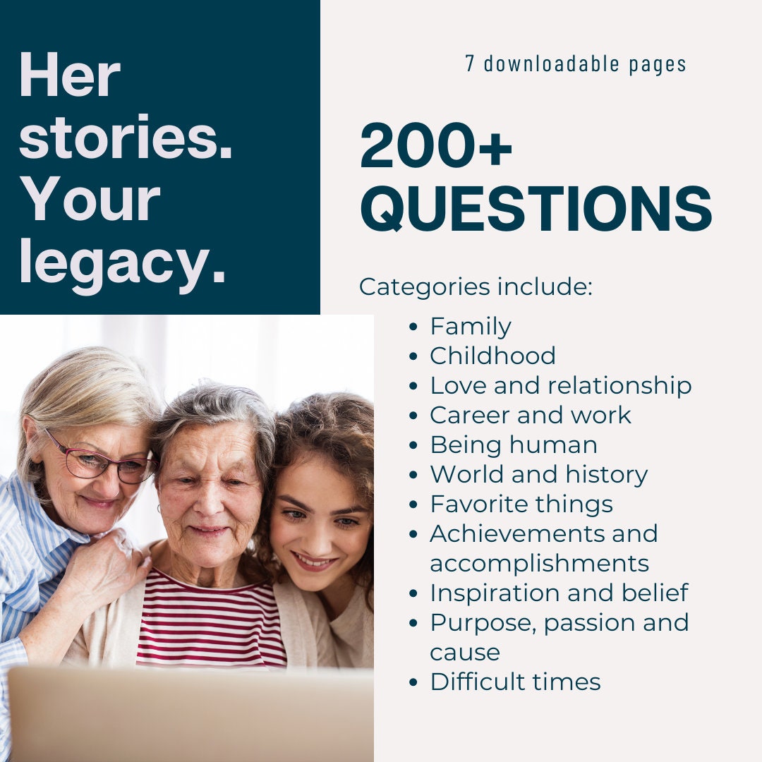 200+ Biography Questions - Etsy