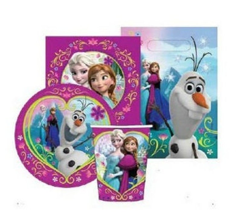 FROZEN 40 Piece Party Pack Plates Cups Loot Bags Napkins Etsy