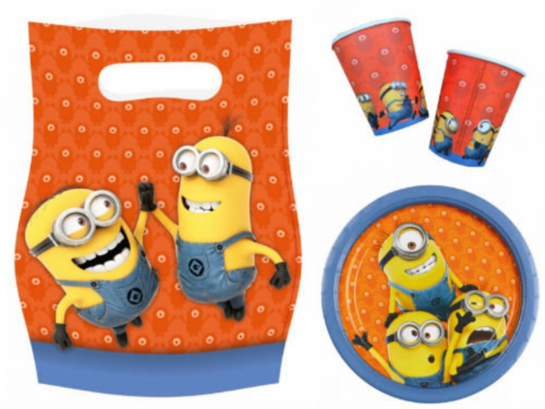 MINIONS 40 Piece Party Pack Plates Cups Loot Bags Napkins Birthday Kids Etsy