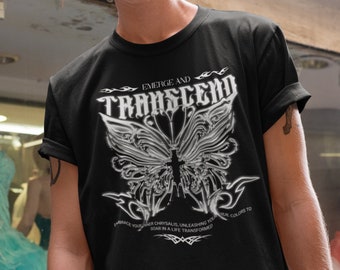 Y2K Graphic Tee, Y2K Butterfly Tee, Y2K Sweatshirt, Alt T-Shirt, Butterfly Top, Y2k Clothing, Y2k Fashion, E Girl Shirt, Y2K Grunge