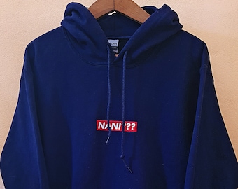 Nani??? Anime Embroidered Hoodie Japanese Streetwear Clothes Harajuku Unisex Hoodie