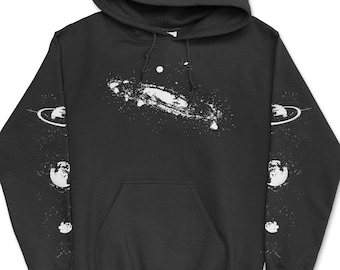 Ruimtehoodie, Galaxy-hoodie, Planetenhoodie, Ruimtetrui, NASA, UFO, Buitenruimte, Kosmos, Sterren, Planeten, Astronomie, Streetwear Heren