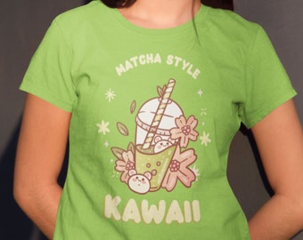 Harajuku Y2K Matcha Shirt -kawaii shirt,pastel goth shirt,kawaii clothing,kawaii clothes,kawaii tshirt,aesthetic clothing,harajuku shirt
