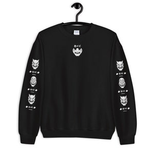 Oni Demon Mask Sweatshirt, Traditional Japanese Mask Shirt, Japan, Asian, Japanese Streetwear Shirt, Japanese Aesthetic, Unisex Sweatshirt