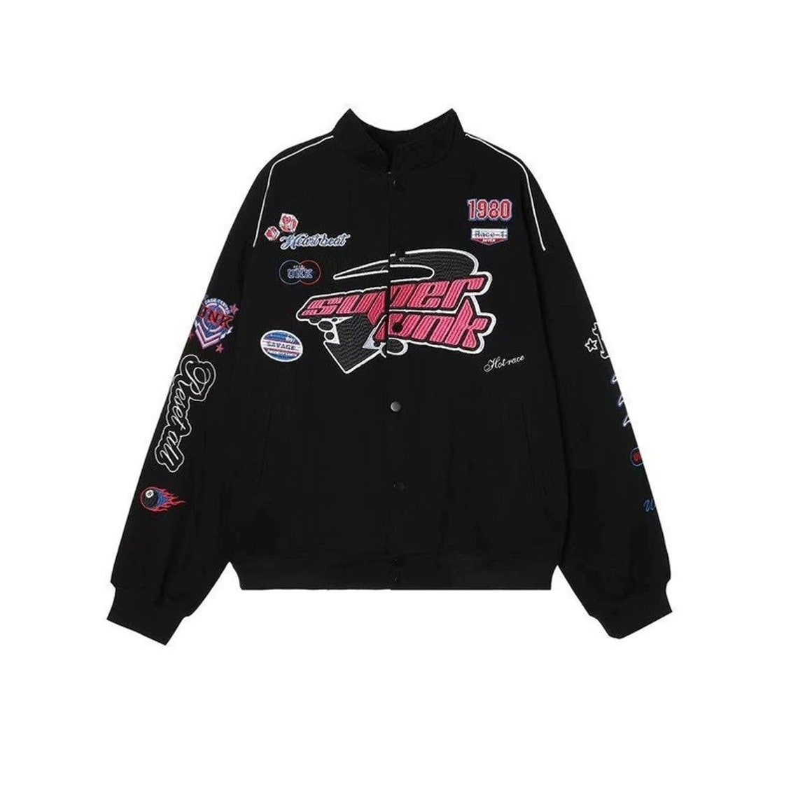 Y2k Colorful Women Bomber Jacket Retro Embroidered Bomber Etsy