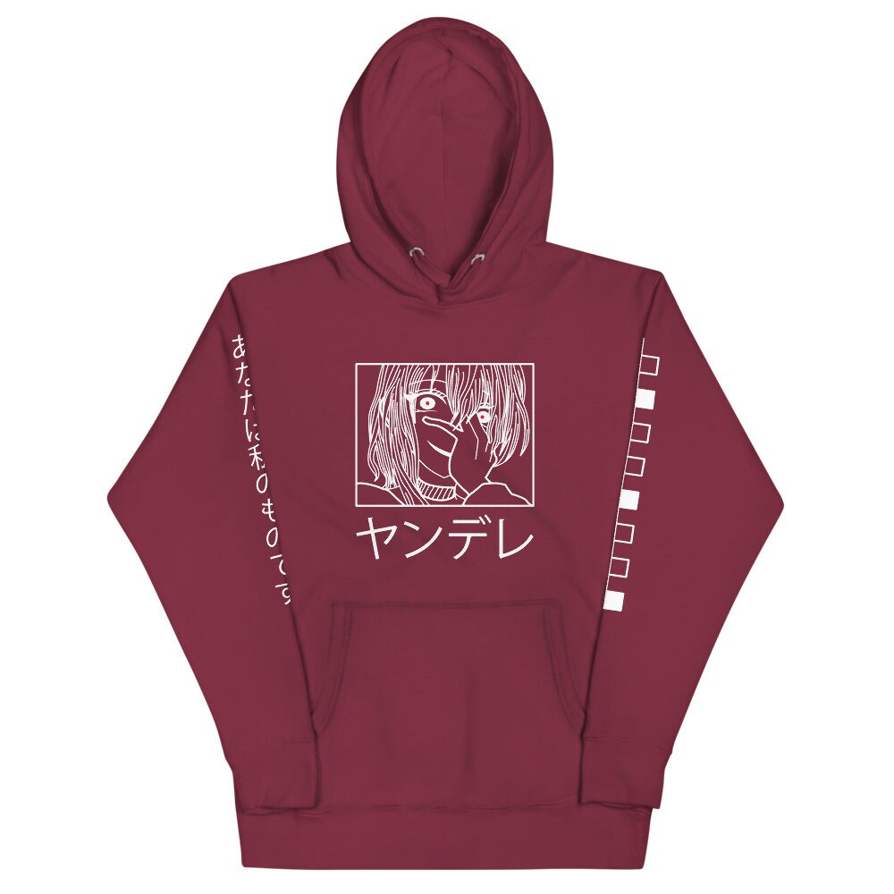 Anime Hoodie Yandere Hoodie 100 Cotton Japanese Streetwear Etsy