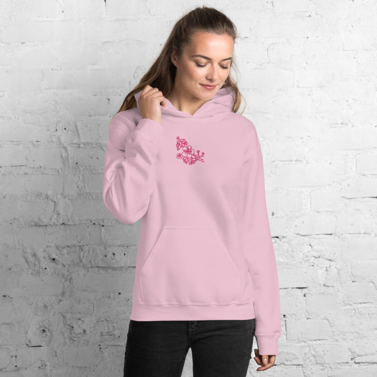 Sakura Cherry Blossom Print Women Hoodie Dress