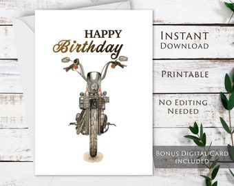 Happy Birthday Motorcycle - Etsy