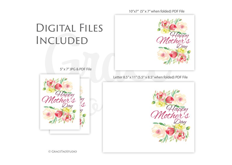 Printable Floral Mother's Day Card (digital Download) - Etsy
