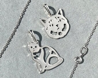 Cat Pendant Cat Owner Gift Cat Silhouette Pendant Jayelay Jewelers Cat Mom Gift Womens Silver Pendant Sterling Silver Cat Necklace