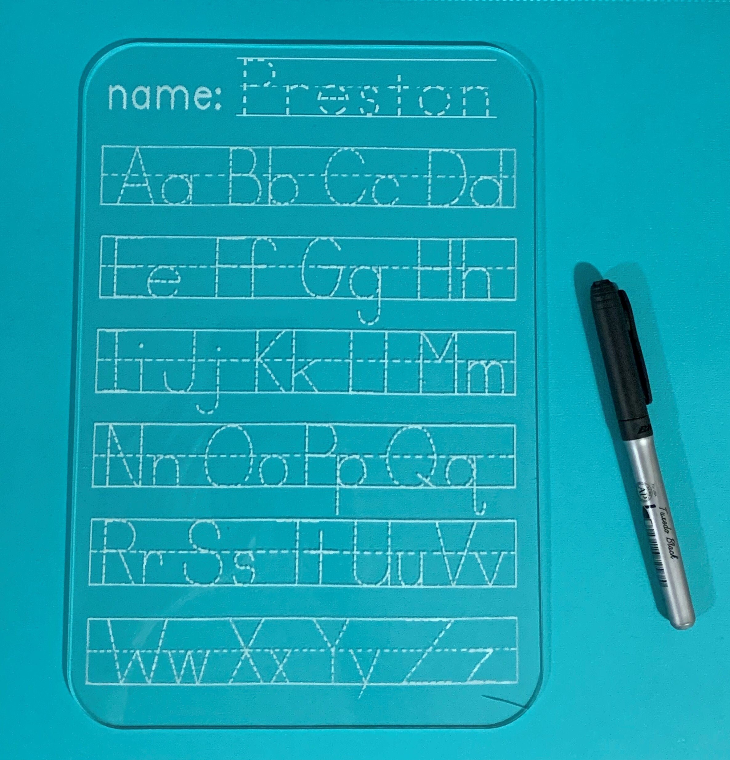 Dry Erase Alphabet ABC Tracing Board Customized First Name Etsy