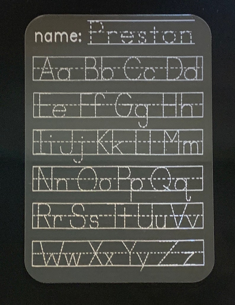 Dry Erase Alphabet ABC Tracing Board Customized First Name Etsy
