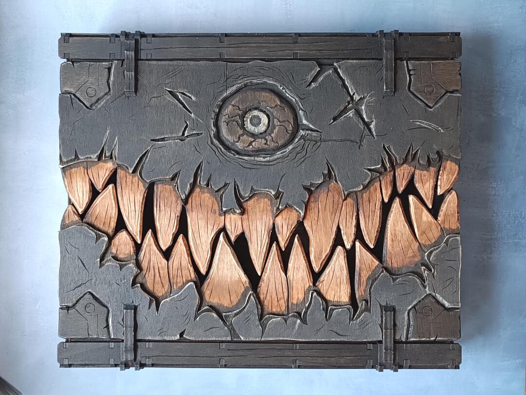 Large Wooden Monster Book Box: Gothic Fantasy Storage Chest - Etsy