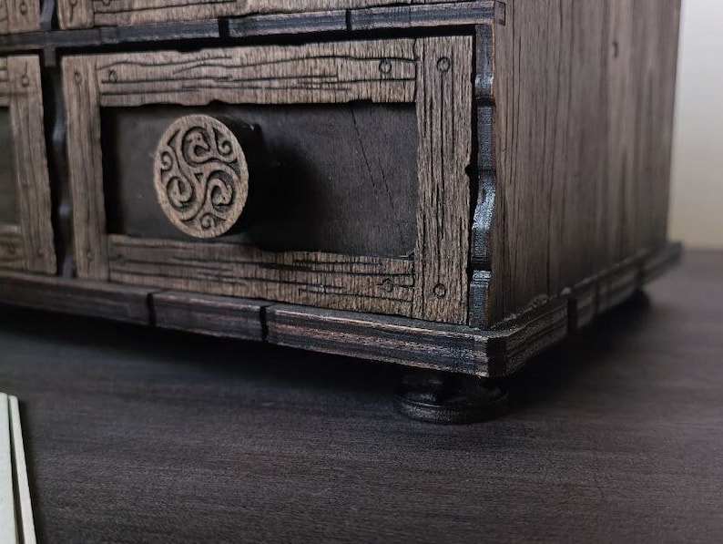 Hecate Symbol Chest of Drawers: Wooden Tarot Card & Crystal Storage - Etsy