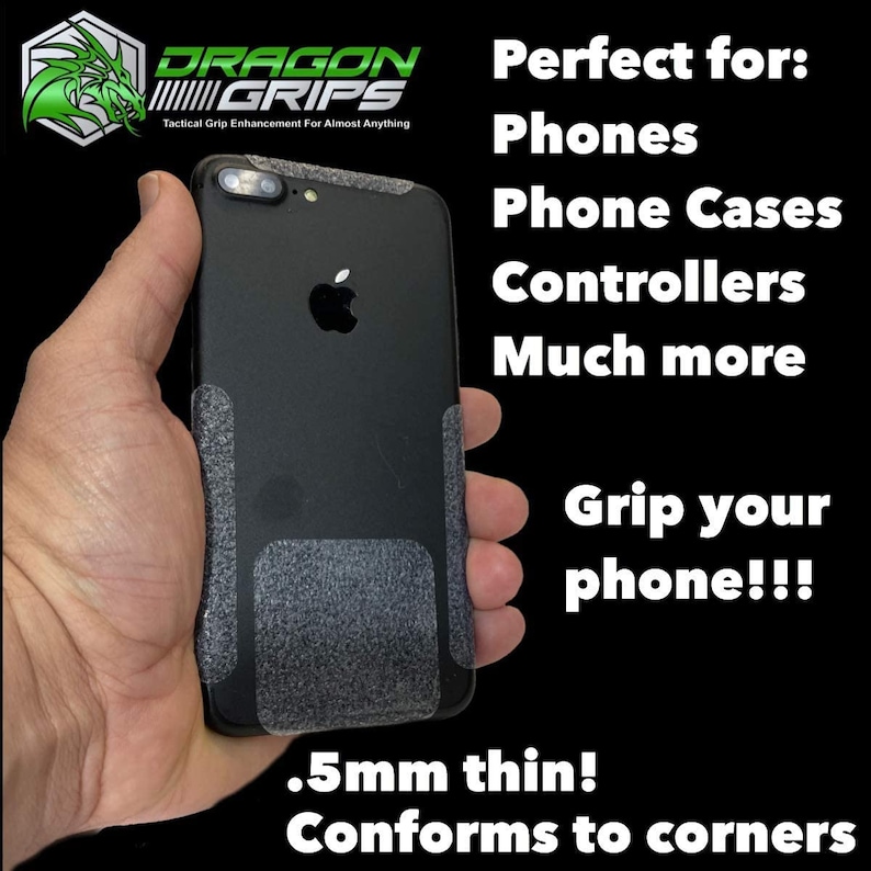 Dragon Grips 5x7 Clear Grip Tape Decal Stickers for iPhone Tablet Mouse