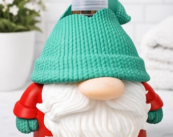 Gnome Foaming Soap Holder – Cute Bathroom Decor – Fits Standard Foaming Soap Bottles – 3D Printed
