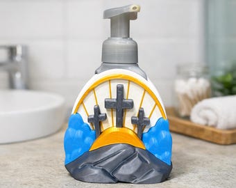 Christian Cross Soap Holder | Sunrise Calvary Religious Bathroom Decor
