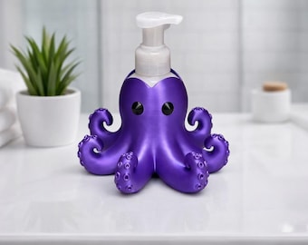 Octopus Foaming Soap Holder | 3D Printed Ocean Bathroom Decor, Nautical Accessory