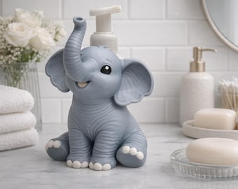 3D Printed Elephant Foaming Soap Holder – Playful Bathroom Dispenser Stand