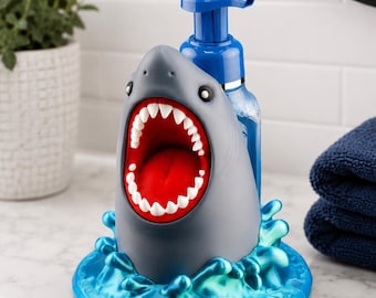 Shark Soap Dispenser Holder – 3D Printed Ocean-Themed Bathroom Decor