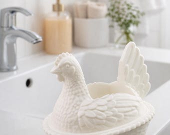 Vintage Hen on Nest Soap Holder | 3D Printed Farmhouse Kitchen Decor