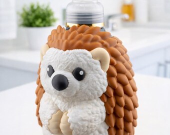 3D Printed Hedgehog Foaming Soap Dispenser Cover | Bathroom Decor