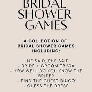 Bridal Shower Games