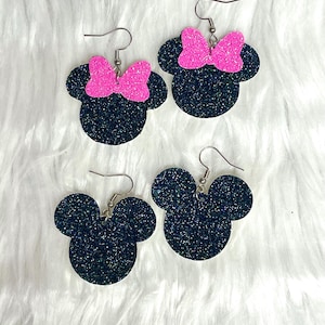 Mouse Earrings Glitter Dangle Earrings