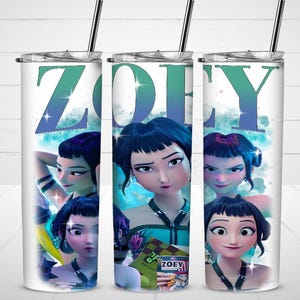 Gobelet mince isolé en acier inoxydable K-POP Demon Hunters, 20 oz, Zoey Huntrix