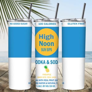 High Noon Pineapple Watermelon Lime 20oz Stainless Steel Insulated Skinny Tumbler