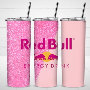 Red Bull Glitter Pink 20oz Stainless Steel Insulated Skinny Tumbler