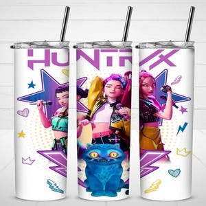 Huntrix K-POP Demon Hunters Gobelet mince isolé en acier inoxydable Huntrix, 20 oz