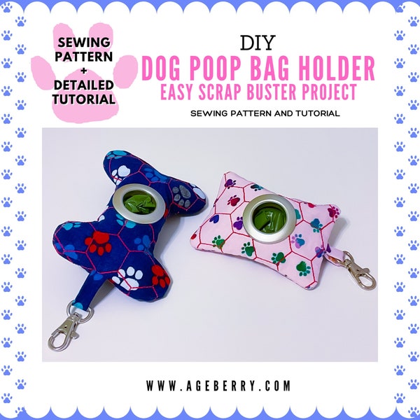 DIY Dog Waste Pouch | Dog Poop Bag Holder Sewing Pattern and Tutorial | Pet Waste Bag Dispenser | Cute Dog Accessories | Pet Gift
