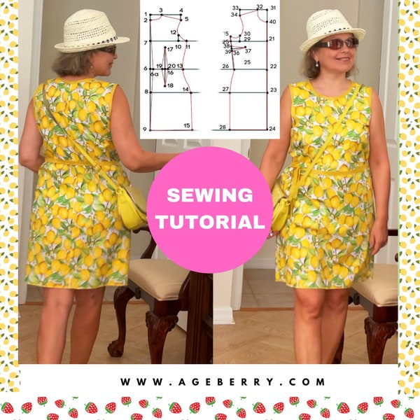 How To Sew A Simple Shift Dress And Make An Easy Pattern | Instructional e-Book | Step-by-step Tutorial | Sewing Summer Dress Tutorial