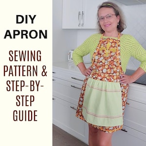 Patrón y guía paso a paso para coser un delantal (DIY) / Cómo coser un delantal con toalla incorporada / Proyecto de costura fácil / Patrón de delantal fácil