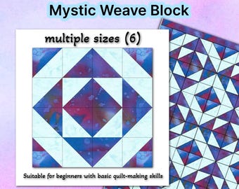 Quilt Pattern PDF For a Mystic Weave Quilt Block | Modern Patchwork Design | Geometric Quilt Block Pattern | Quilting Patterns