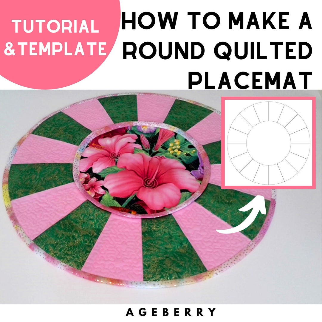 Placemat Quilt Pattern and Video Sewing Tutorial Patchwork Quilt