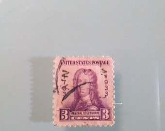 Very Rare 3cent Purple General  OGOLETHORPE