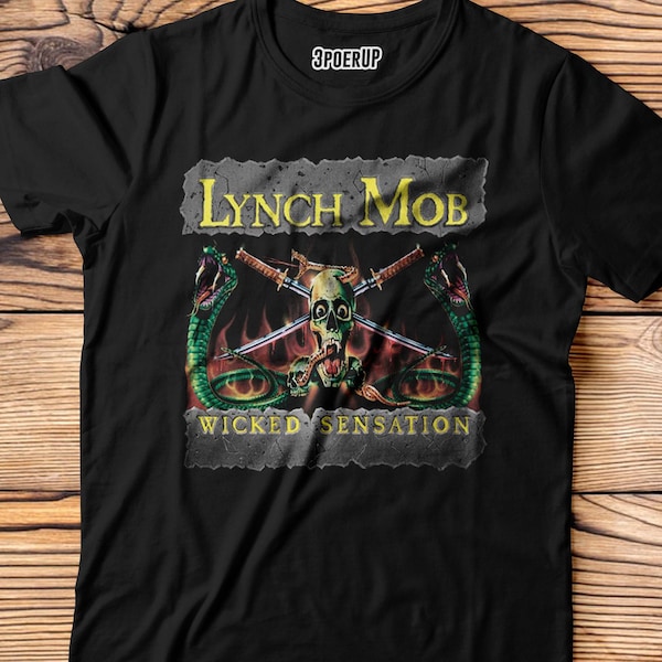 lynch mob t-shirt wicked sensation Vintage T Shirt Metal Music Black Shirt