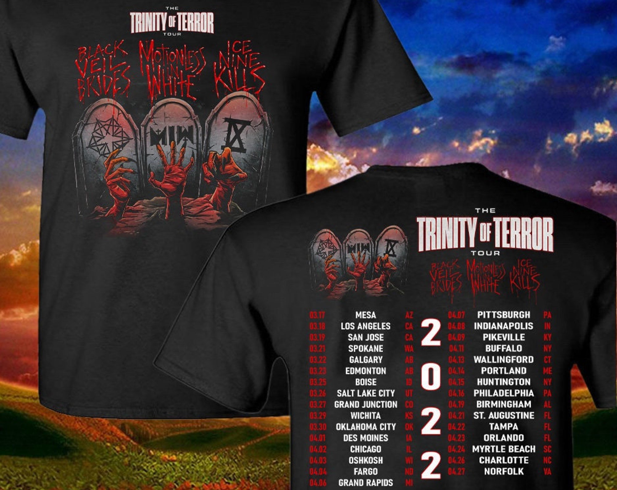 Discover The Trinity of Terror Shirt Music T Shirt World Tour 2022