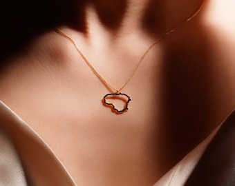 Gold plated pendant "Lithuania" - Subtle necklace by Tanlo