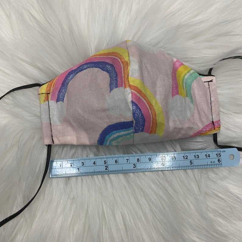 Rainbow Kids Face Mask Two Layer Cloth Washable Mask Made in Etsy