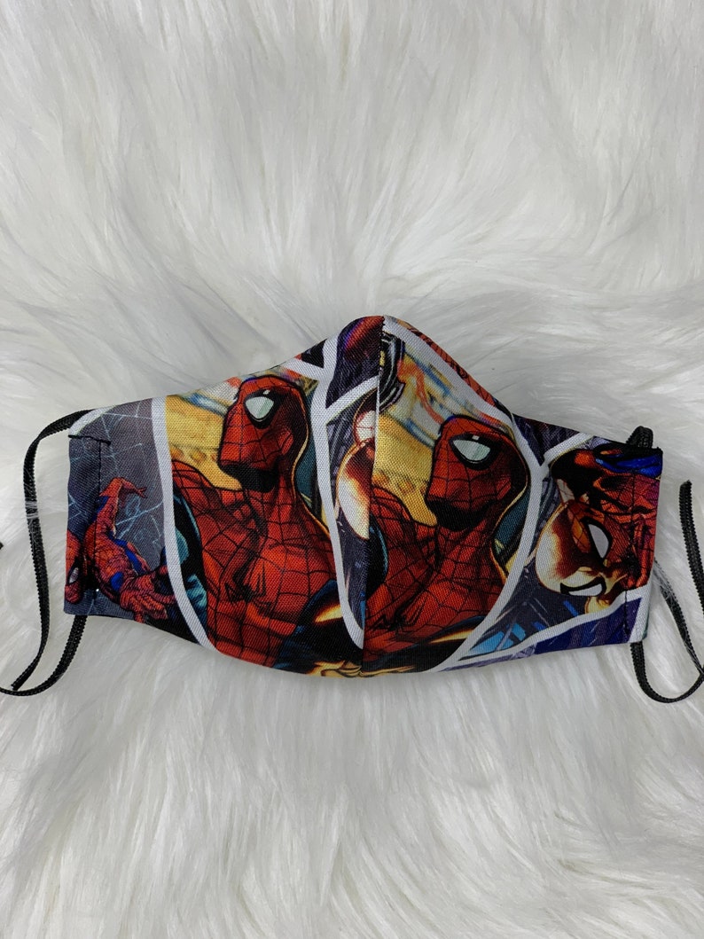 Spider-Man comic shards kids face mask two layer cloth | Etsy