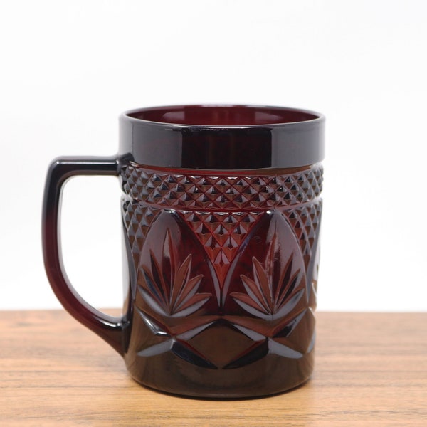 Vintage Cristal D'Arques French Ruby Red Mug