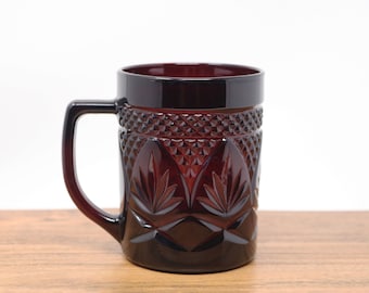 Vintage Cristal D&#39;Arques French Ruby Red Mug