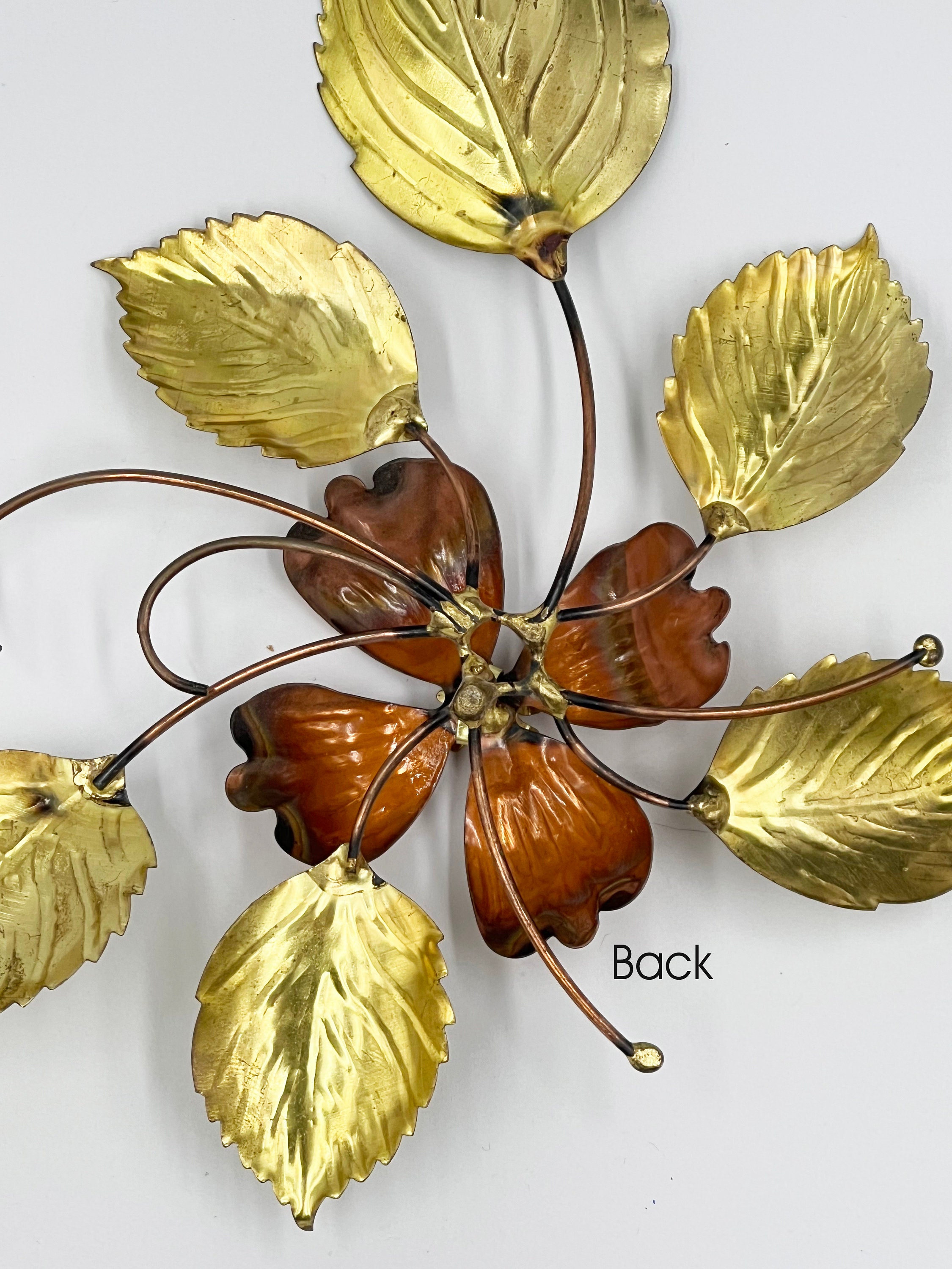Vintage Metal Wall Hanging Leaves/copper & Brass Flower and Etsy